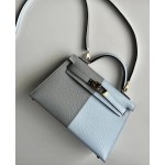Kelly Mini 19cm three tone Epsom T0 Mist Blue/0L Cumulus Cloud Grey